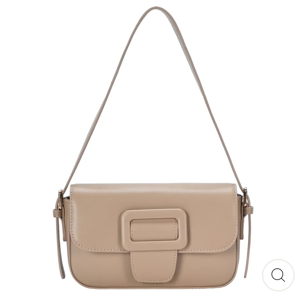 Madison West Gabi Vegan Leather Shoulder Bag Camel